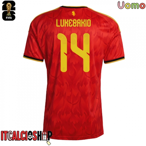 Belgio Dodi Lukebakio #14 Prima Maglia Mondiali 2026 Manica Corta